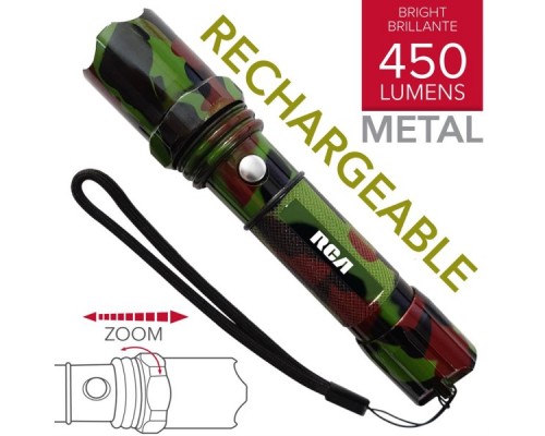 Lampe de poche RCA en métal tactique rechargeable de 6" RLF773